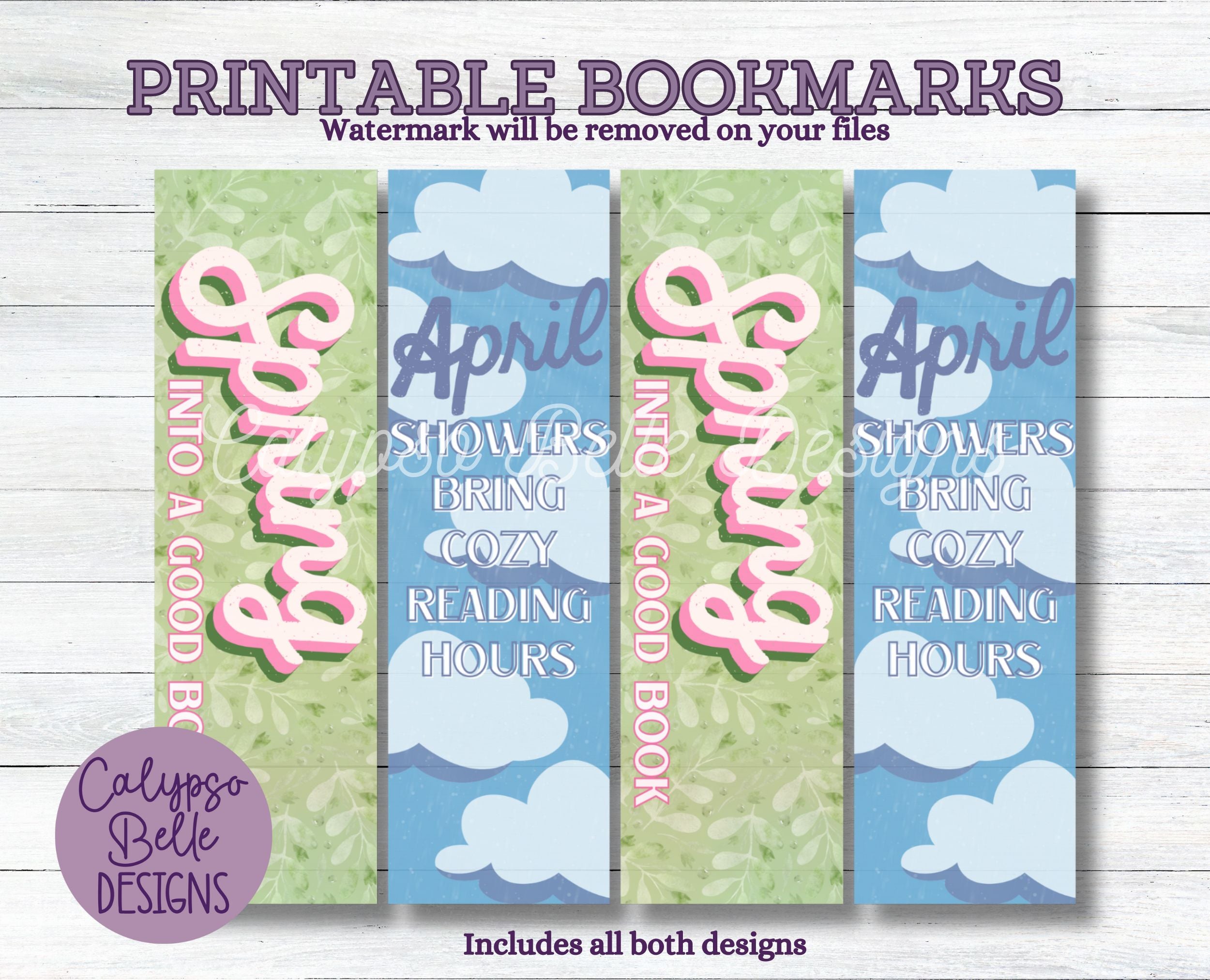 Spring Bookmarks, Printable Freebie – Calypso Belle Digital Designs