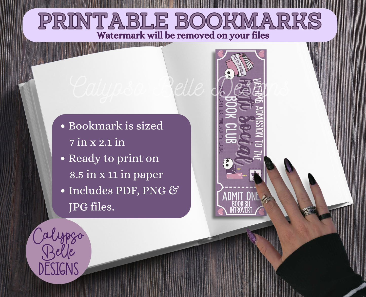 Anti Social Admit One Book Club Printable Bookmark