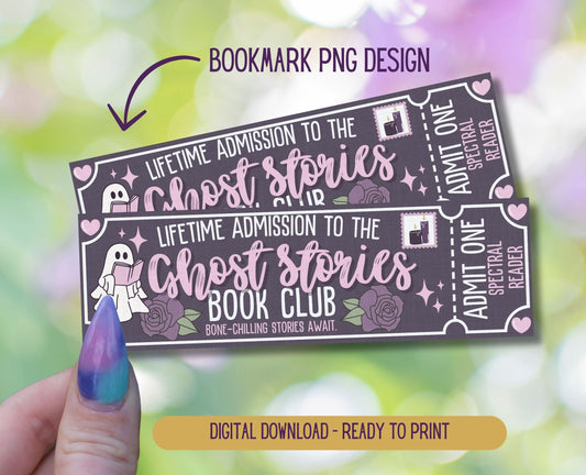 Ghost Stories Book Club Admit One Book Club Printable Bookmark