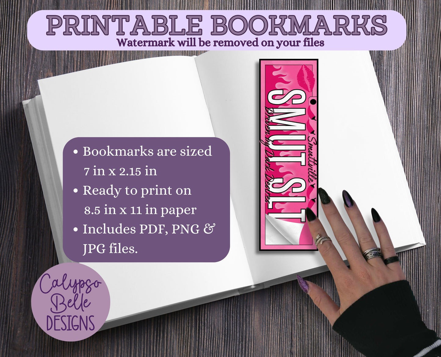 Bookish License Plates Printable Bookmarks, Smut Reader Bundle