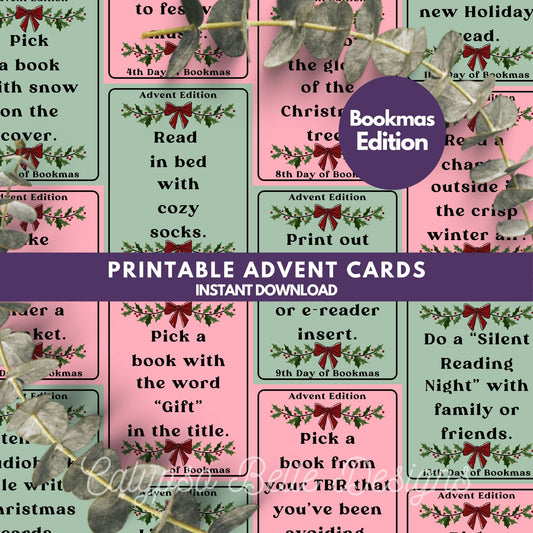 Bookmas Advent Calendar Edition, TBR Cards Printable, TBR Jar Printable, Bookish Printable