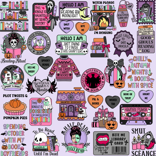 Spooky Bookish Halloween Bundle, Bookish Fall Designs