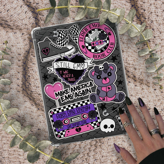 Elder Emo Reader, Emo Girl, Printable Kindle & Kobo Insert