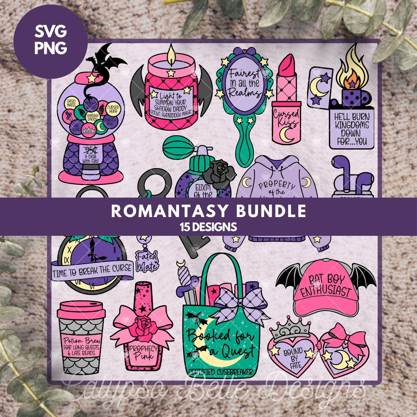 Fantasy Romance Coquette Bundle, Bookish Bundle