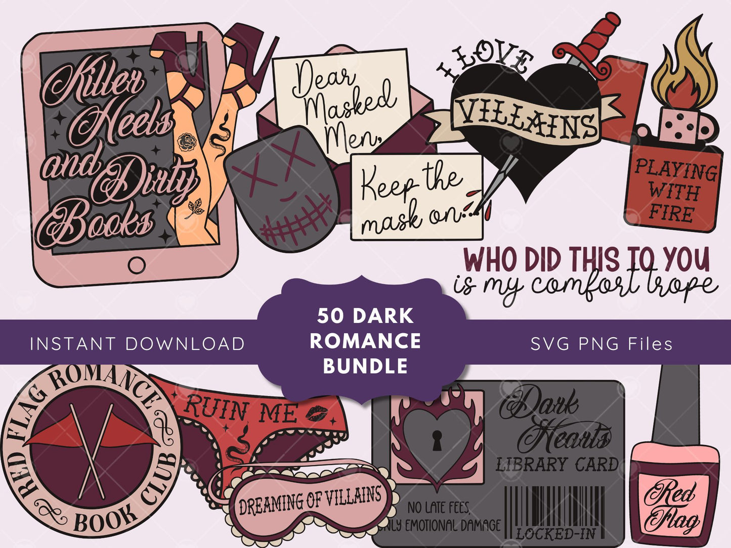 Dark Romance Girlie, Morally Black, Villain Bookish Bundle
