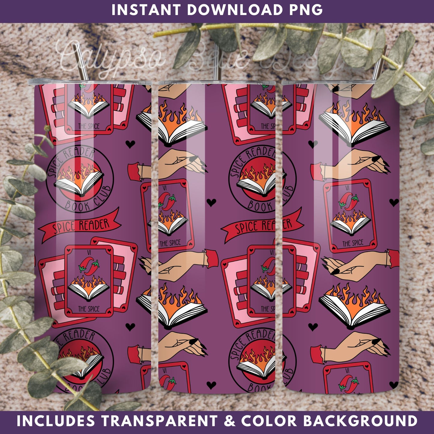 Spice Tarot Romance Reader Seamless Pattern, Smut Bookish Pattern