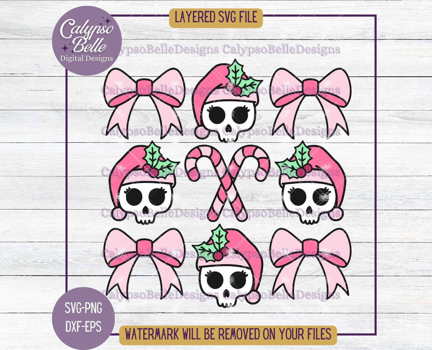 Christmas Coquette Skulls, Pastel Christmas Design