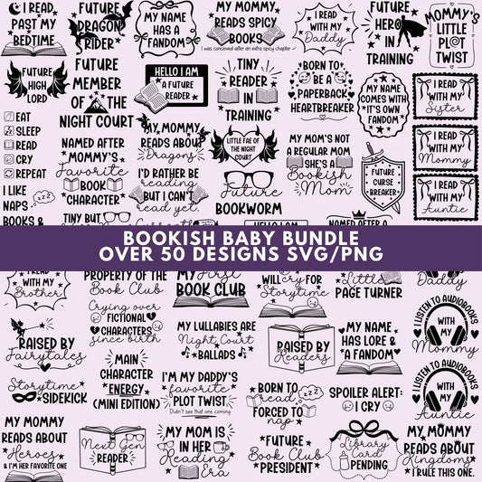 50+ Baby Book Lover, Bookish Bundle, Bookish Designs